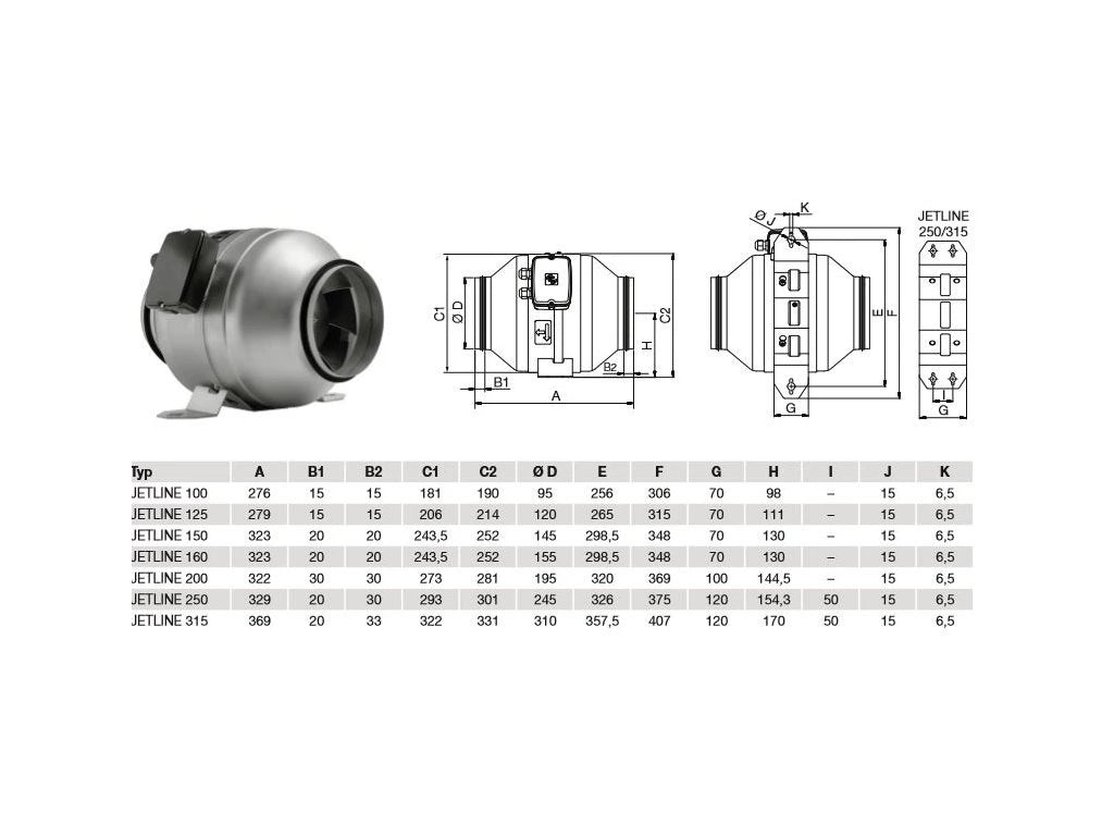 S&P - JETLINE-100 - مرواح شفط مخفيه طرد مركزي
