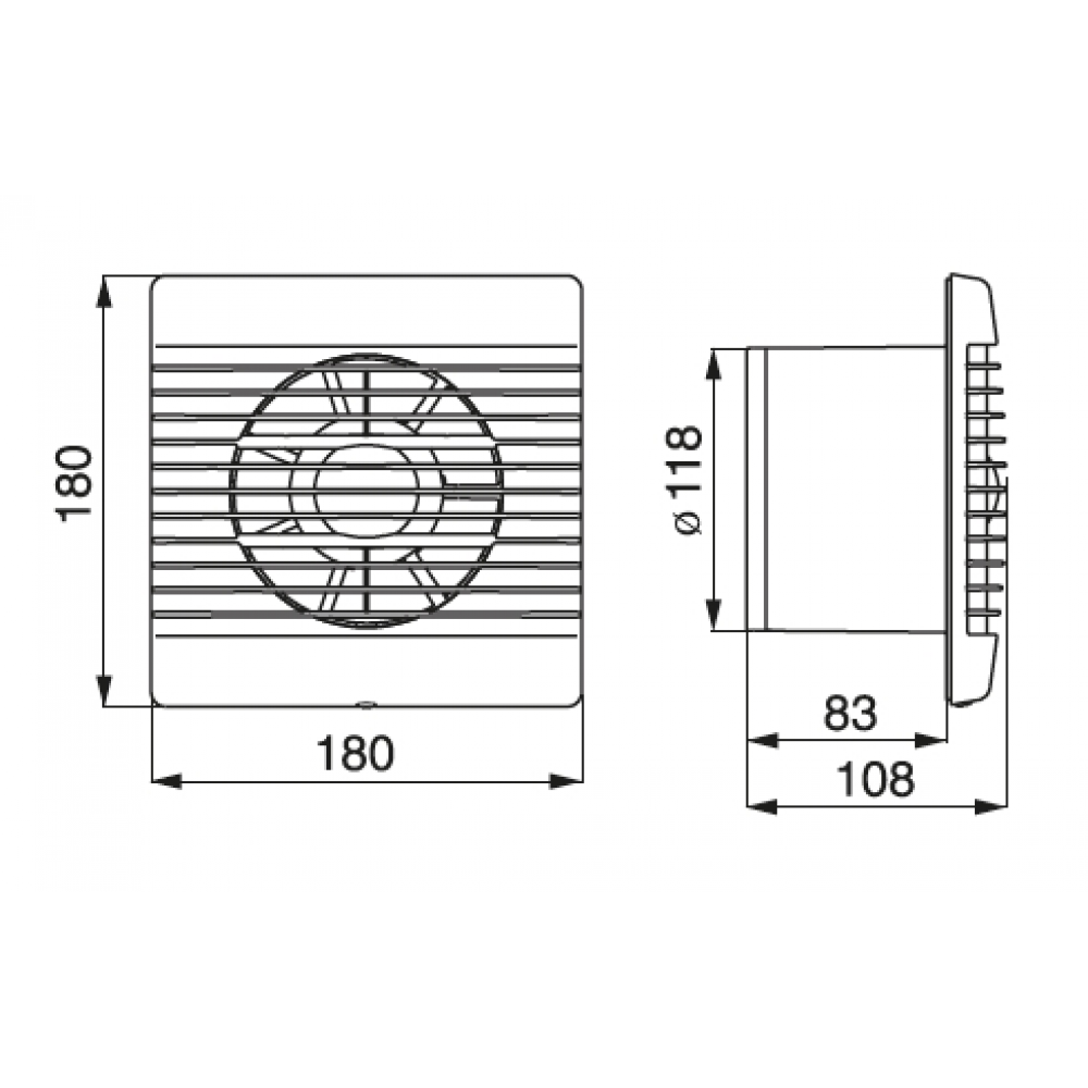 S&P - DECOR-200CZ - SLIMLINE AXIAL FAN - 230V -  مروحه شفط دورة مياه
