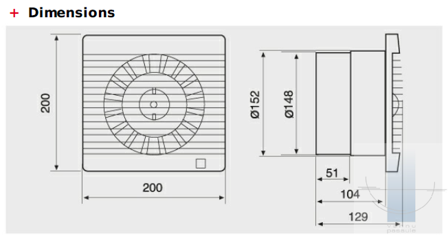 S&P - DECOR-300CZ - SLIMLINE AXIAL FAN - 230V - مروحه شفط دورة مياه