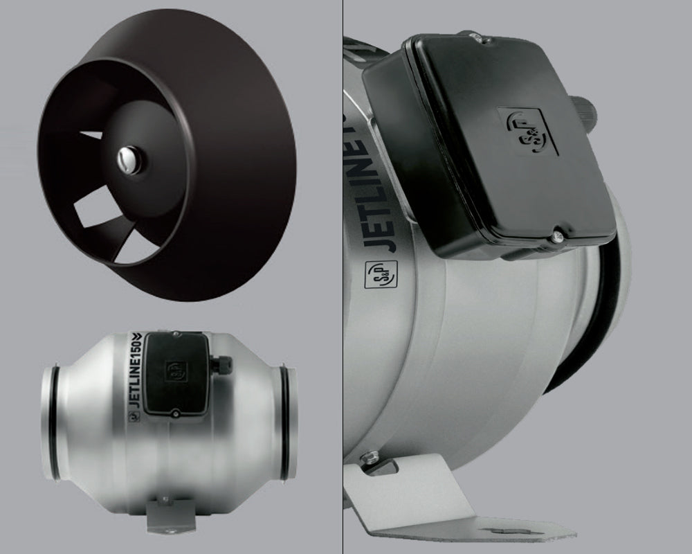 S&P - JETLINE-150 IP55 - CENTRIFUGAL INLINE CIRCULAR DUCT FAN - 220-240V - 1PH