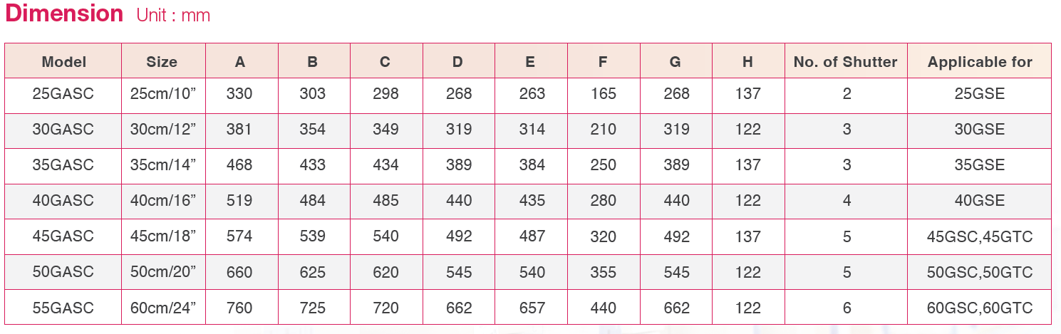 KDK - 40GASC - SHUTTER - غالق