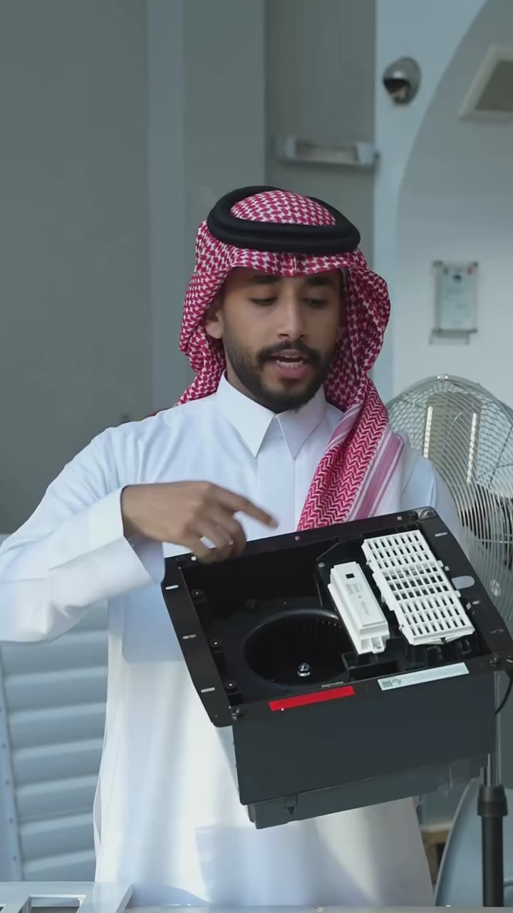 Load video: 30BUC - مروحة شفط سقفية ماركة كي دي كي